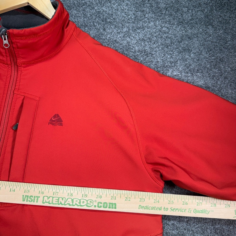 Nike ACG Softshell Jacket Mens XL Red Fleece Lined Outdoor Hiking Vintage 90's - Picture 7 of 15